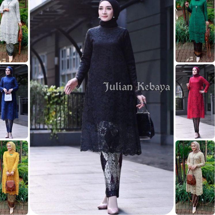 ➸ KEBAYA BRUKAT TUNIK MODERN / SETELAN KEBAYA BRUKAT JUMBO / KEBAYA HITAM / SET KEBAYA MODERN ♗