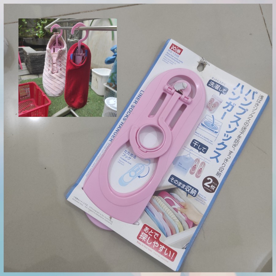 hanger holder penyimpanan gantungan jemur cuci kaos kaki sock sepatu