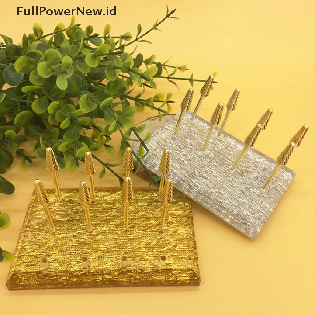 Power 12lubang Dudukan Mata Bor Kuku Nail File Display Stand Manicure Storage Stand ID