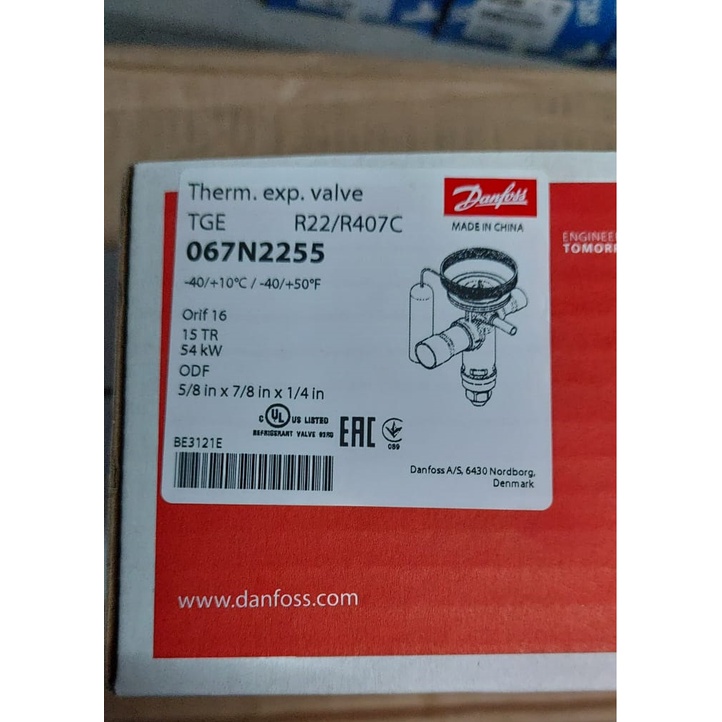 Expansi Valve TGEX / TGE 15 TR R22/R407c Danfoss 067N2255