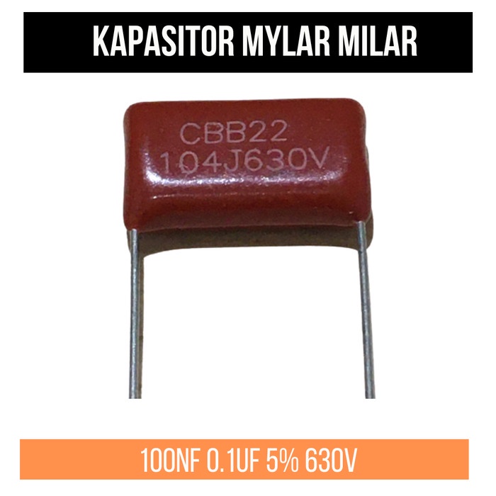 Kapasitor Capacitor Mylar Milar 104 100nF 0.1uF 5% 630V 104J630v 104J