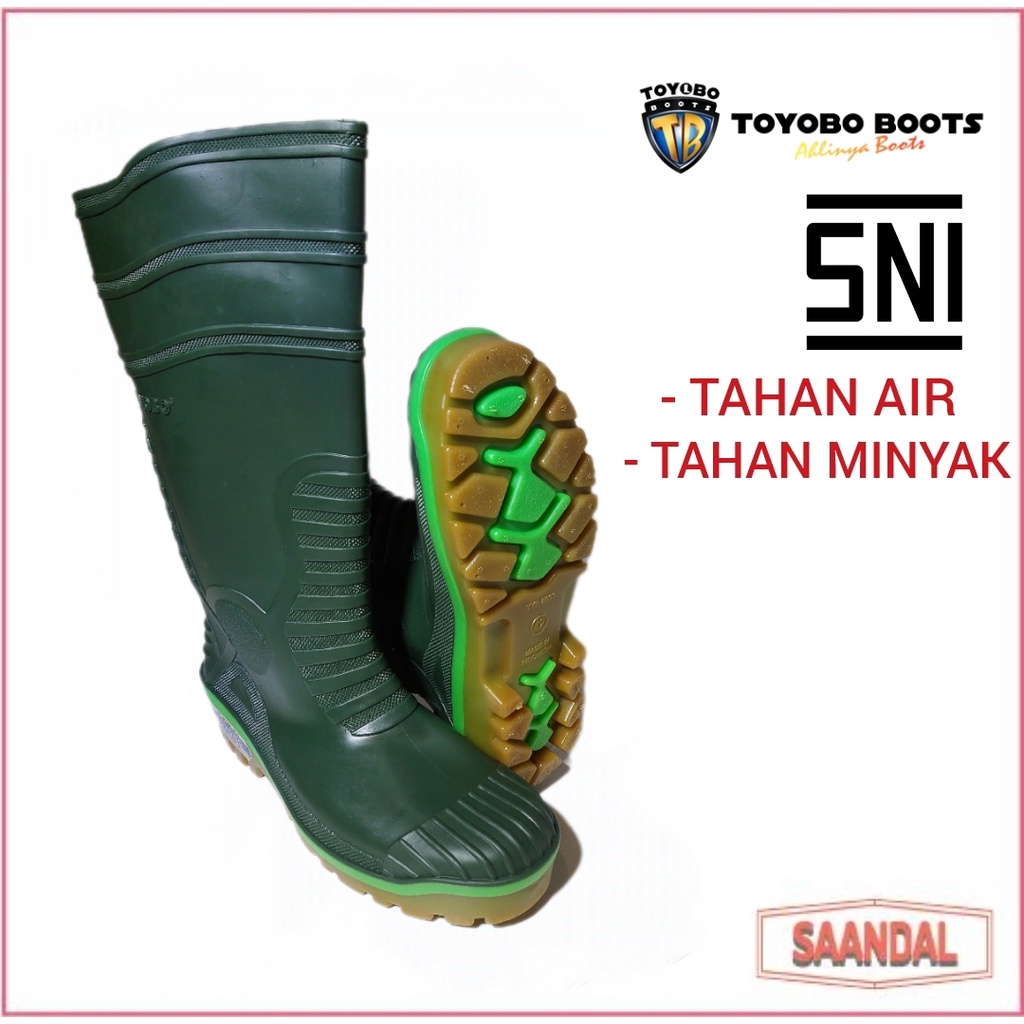 Sepatu Boots Tinggi Safety Toyobo Kontsturksi Proyek Standar SNI Anti Licin, Anti Minyak (BISA SATUAN COD)