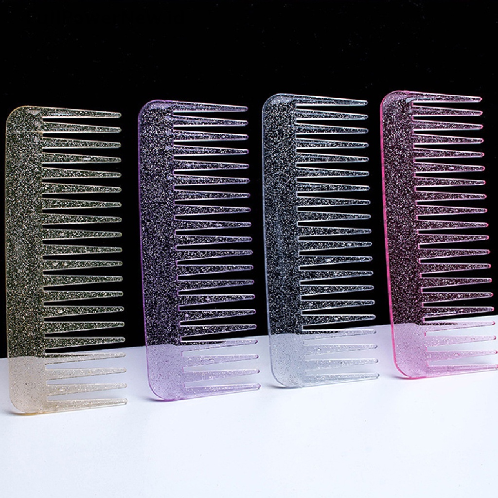 Power Color Glitter Sisir Bintang Keriting Pengering Gagang Basah Detangling Besar Wanita Styling ID