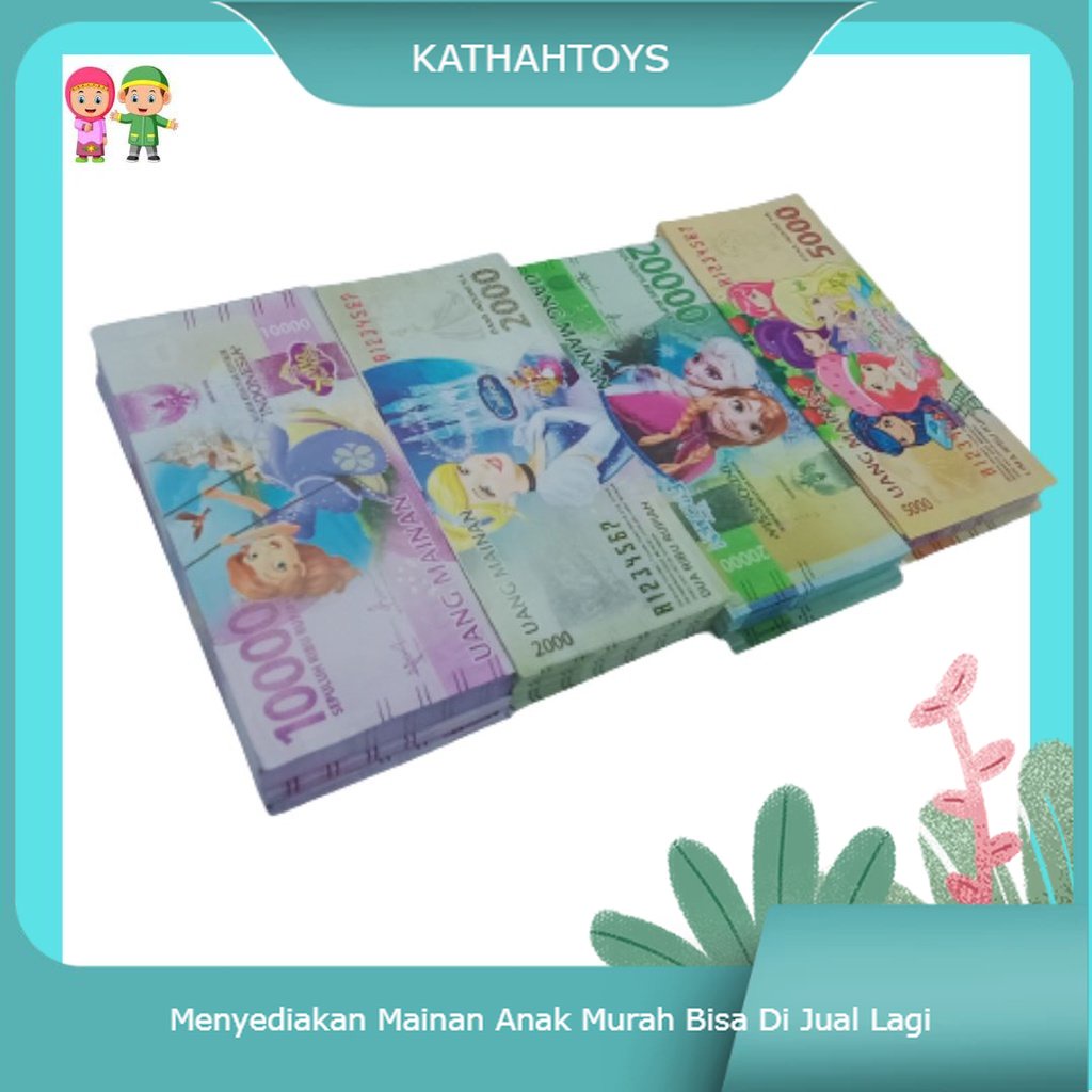 Kathah 30 Lembar Money Toys Karakter Kartun || Uang Mainan Gambar Karakter