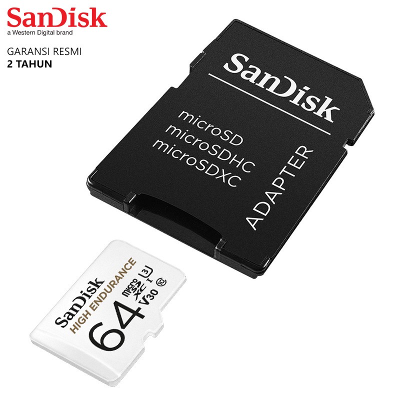 SANDISK Memory Card Micro SD 64GB SanDisk High Endurance 100Mbps