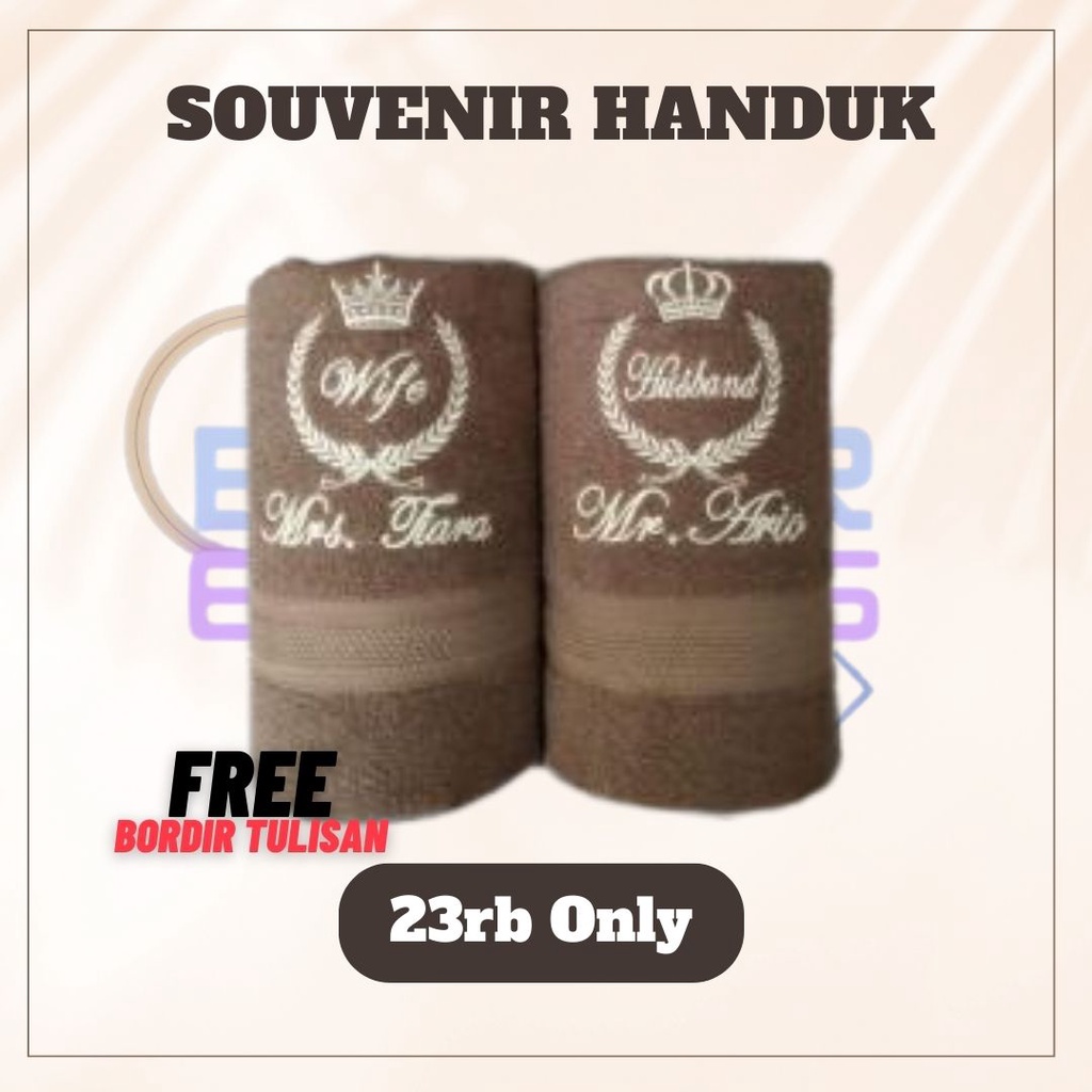 handuk bordir satuan/ souvenir handuk/ handuk bordir motif/ handuk polos/ handuk kecil