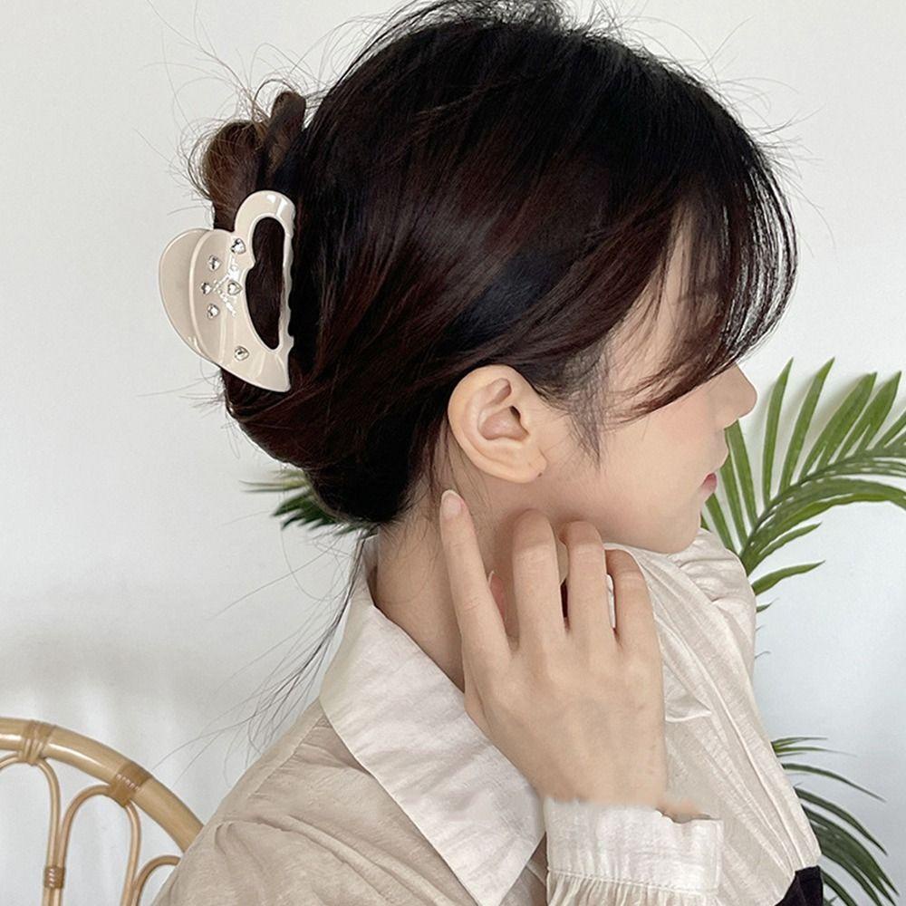 Mxbeauty Y2K Hair Claw Sweet Girls Daily Fashion Design Hair Grab Clip Geometric Barrettes Ponytail Holder Aksesoris Rambut Wanita