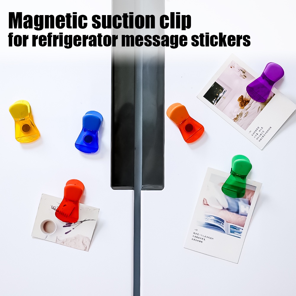 Kulkas Mag Suction Klip Akrilik Foto Postcard Pegang Penjepit Tas Makanan Klip Disegel Tahan Lembab Aksesoris Penyimpanan Dekorasi Kreatif