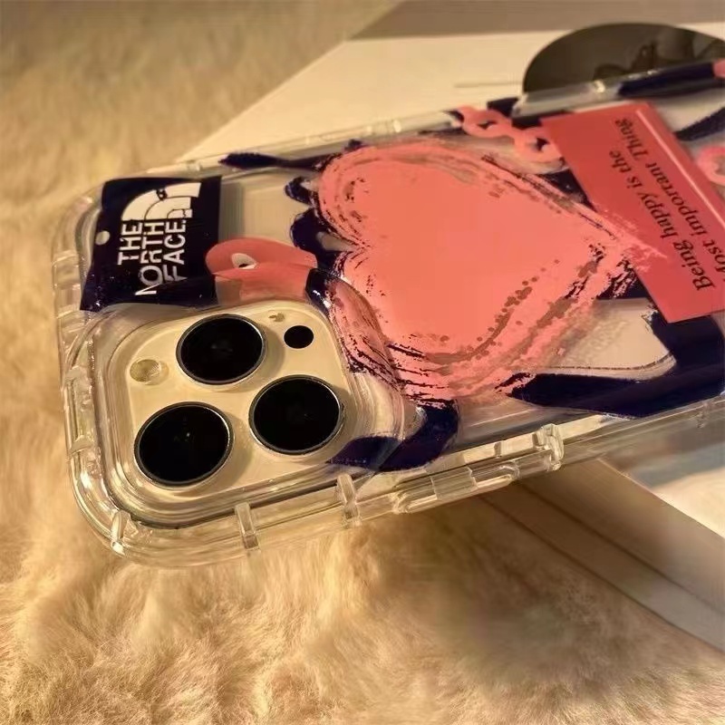 IPHONE Ins Cinta Graffiti Cocok Untuk Iphone14 14pro 14plus 13 13mini 13pro 13prm iPhone12 7Plus 8Plus Xr XS 13 12mini Pro Max Empat Sudut Casing Ponsel Transparan Tahan Guncangan