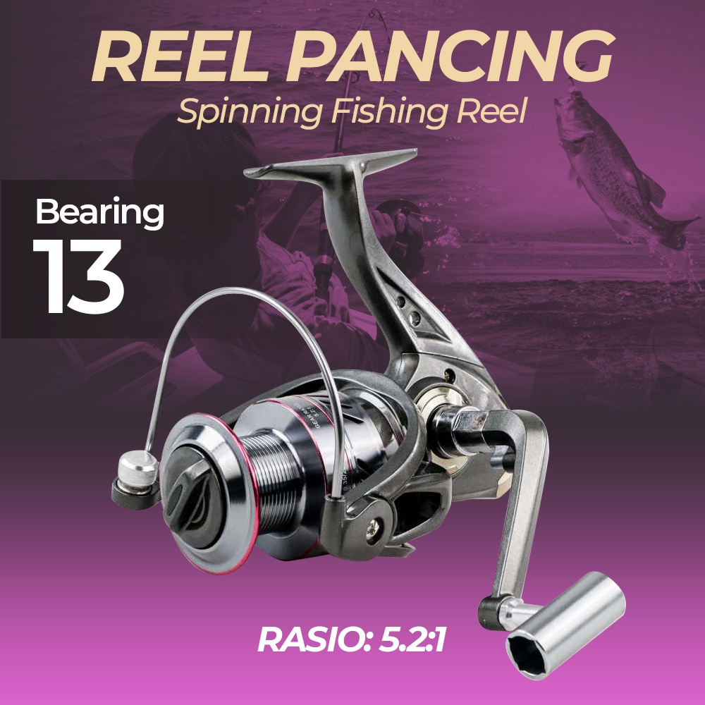 SportStationOutlet DiaoDeLai Reel Pancing Spinning Fishing Reel 13 Ball Bearing 5.2:1 - YO5000 - Bla