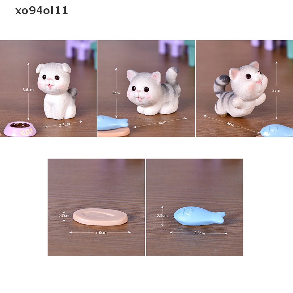 Xo Patung Miniatur Kucing Lucu Mainan Anak Kucing Mini DIY Micro Landscape Home Decor OL