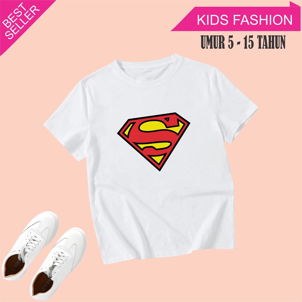 MichelleStore Kaos Anak Laki-Laki SUPERMAN Cotton Combed