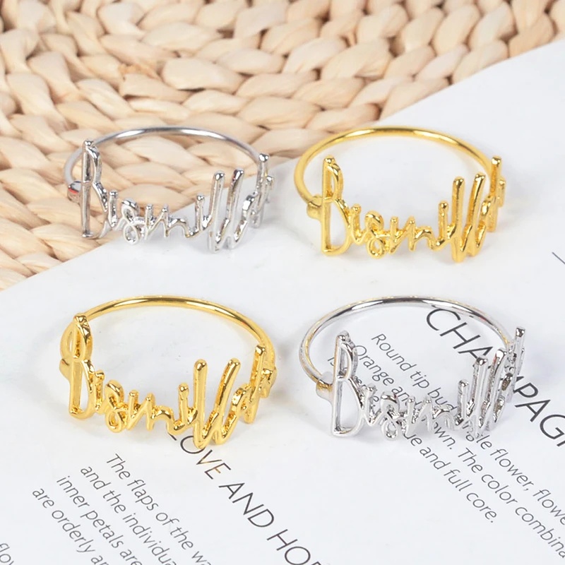 Glaring Bismillah Napkin Ring Bentuk Huruf Tempat Serbet Premium Metal Gold Berkah Napkin Buckle Dekorasi Makan-Meja Untuk Pesta Pernikahan