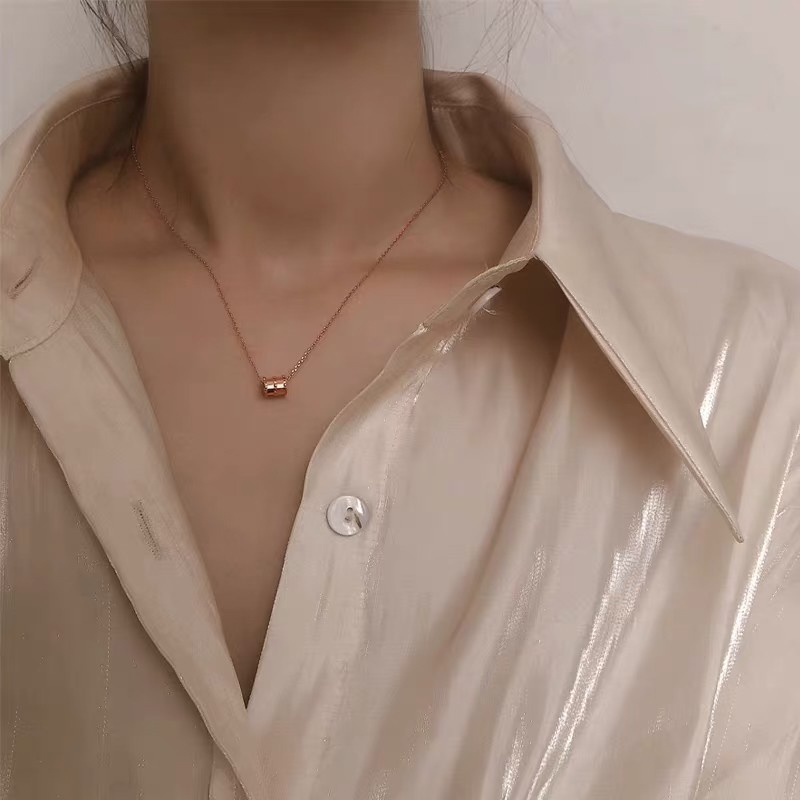 Kalung Dengan Liontin Cincin Pinggang Kecil | Emas 18k | Aksesoris Rambut Untuk Wanita | Kalung Rantai Klavikula | Sendok Garpu Bahan Stainless Steel