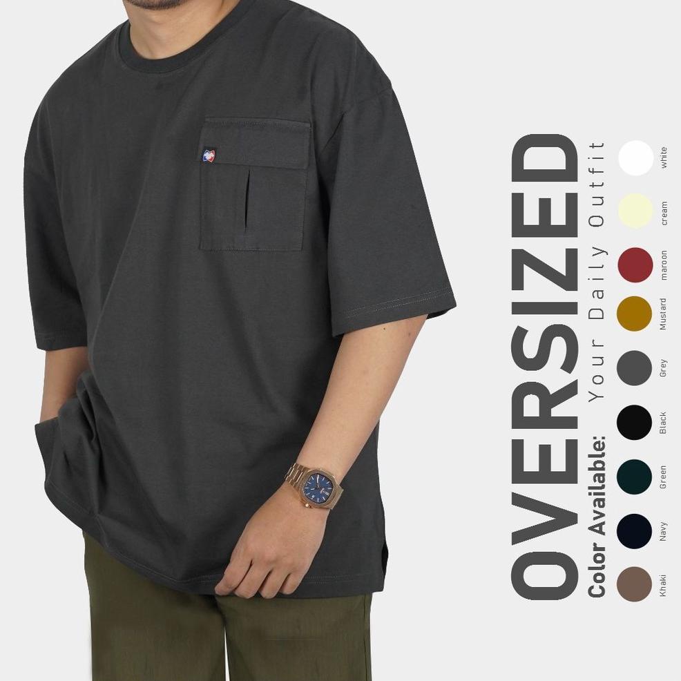 TERBARU KAOS OVERSIZE POCKET/ COMBED 24s / TSHIRT OVERSIZED BIGSIZE PRIA & WANITA / OVERSIZE/ OVERSI