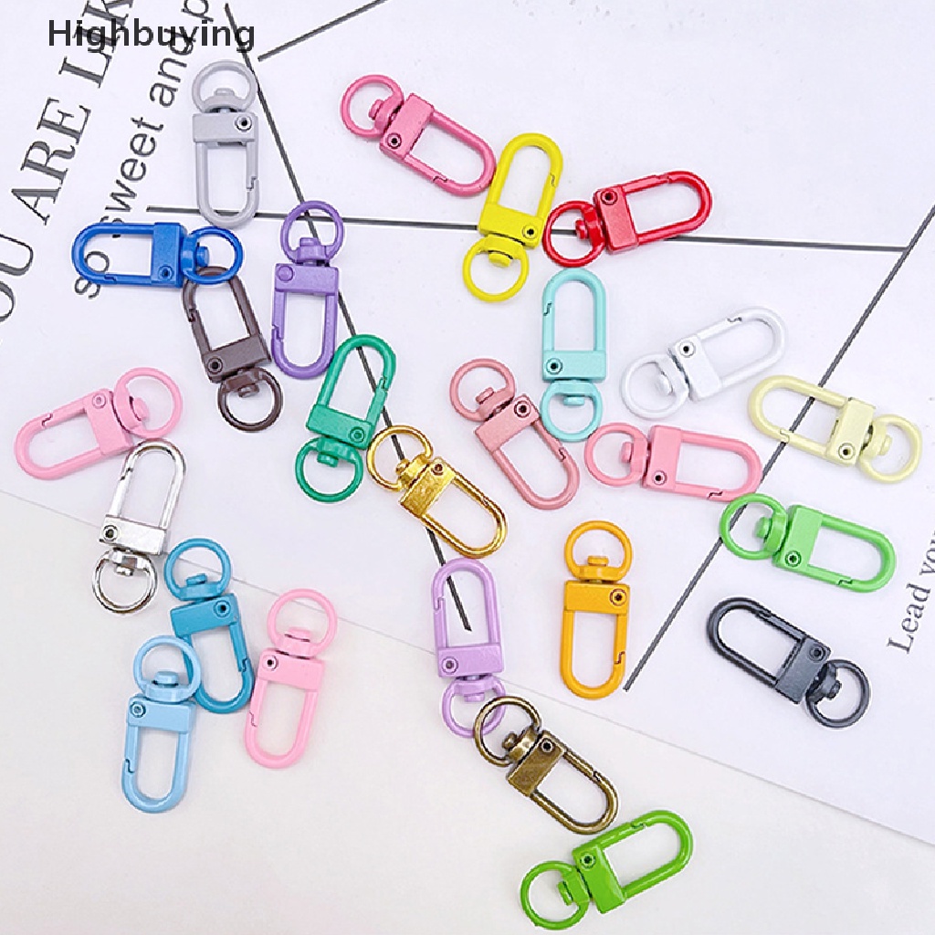 Hbid 5Pcs Lucu Permen Warna Gantungan Kunci Cincin Logam Lobster Clasp Clip Keychain Ring Rotatable Car Keychain DIY Ch Untuk Membuat Perhiasan Aksesoris Glory