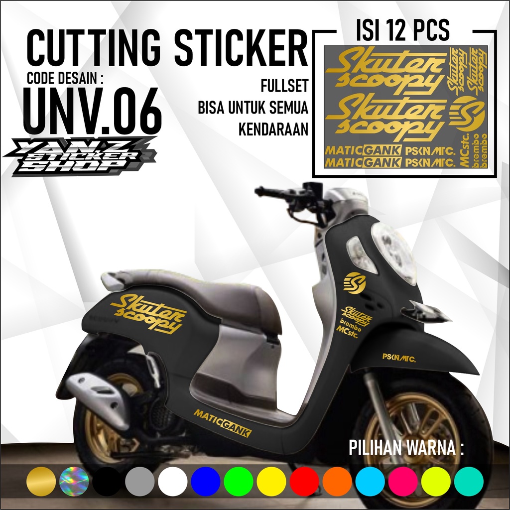 COD Cutting Sticker Skuter Scoopy Satu Set - Aksesoris Stiker Striping Motor Honda Scoopy 2010-2022 