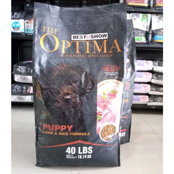 Makanan anjing  Dog Food OPTIMA Puppy Lamb &amp; Rice Formula 18,14kg (Go-jek only) makanan anjing anakan best in show super premium pet fooods