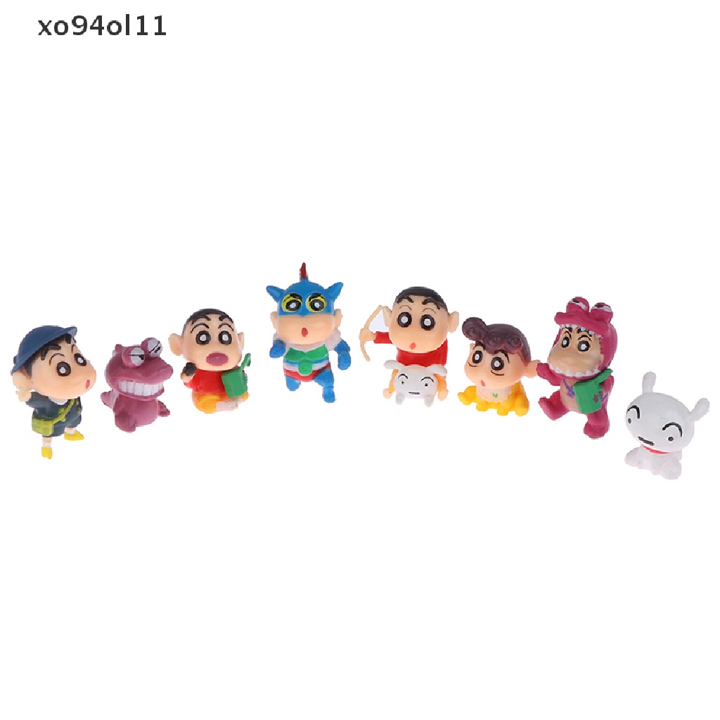 Xo 8Pcs Crayon Shin-Chan Boneka Tokoh Anime Model Desktop Lucu Hiasan Mobil Dekorasi Rumah Mainan Anak Rumah Boneka Boneka Mikro Landscape Ornamen Dekorasi Kue Insert OL