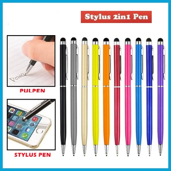 Stylus + Pen 2IN1 Pulpen Smartphone Hp Touchscreen / Pena Sensitive Tablet