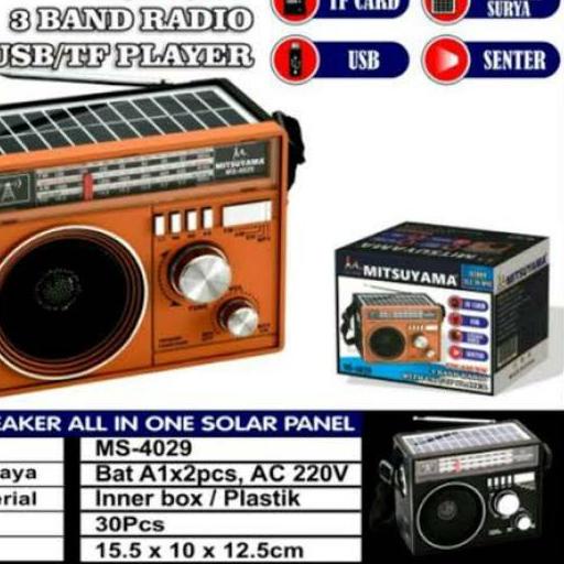 ☊ Speaker Radio Senter Tenaga Solar Cas batrai MS-4029 MITSUYAMA ✾