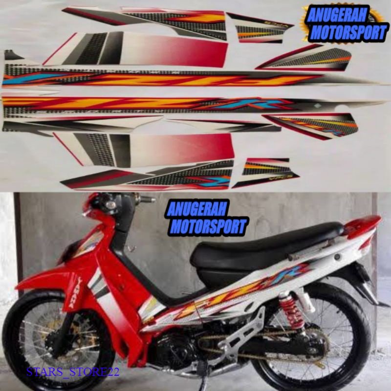 (ORI) striping / sticker lis body Yamaha fizr / fiz r / f1zr 2004 merah putih ORIGINAL