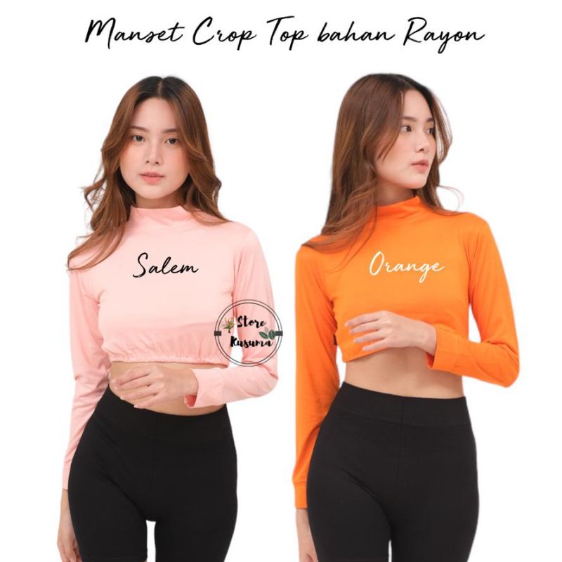 Manset Kaos Crop Top Bahan Rayon ukuran XXL