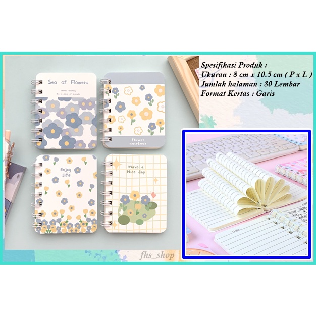 

Notebook Scrapbook A7 Notebook Mini Cute Notebook Lucu A7 Notebook Aesthetic Flower Day Notebook A7