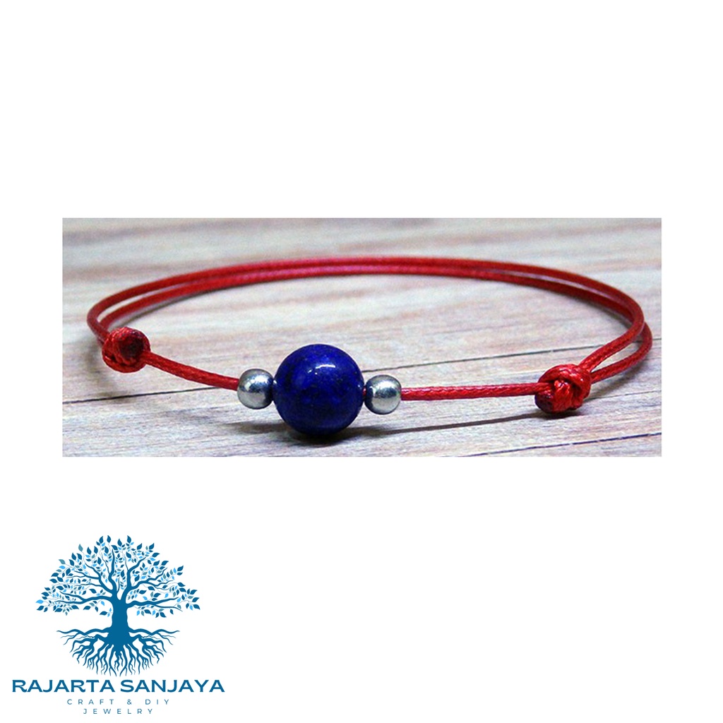 Gelang Model Twist Spacer Batu Lapis Lazuli Bahan Anti Air