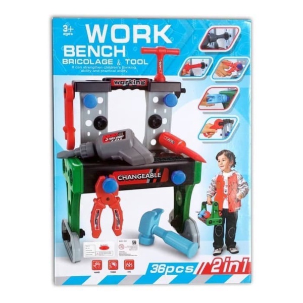 

Unik Mainan Tools Work Bench 2 In 1 Bricolage Dan Tool W085 Builder Limited