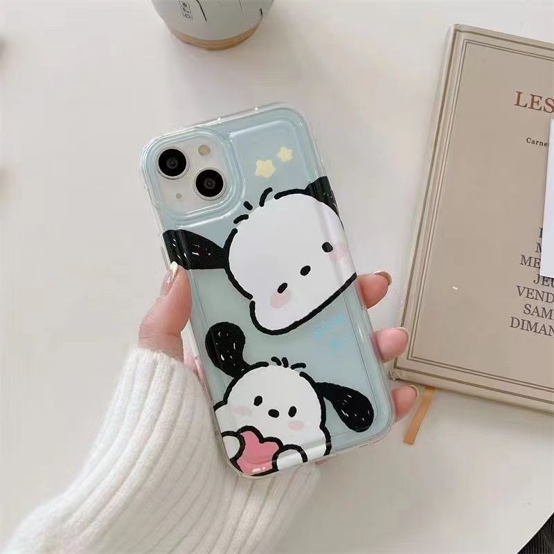 IPHONE Casing Ponsel Lembut Lucu Kompatibel Untuk Iphone14 13 11 12 Pro XS Max X Xr7 +8 Plus Silikon Casing Transparan TPU Shockproof Cover