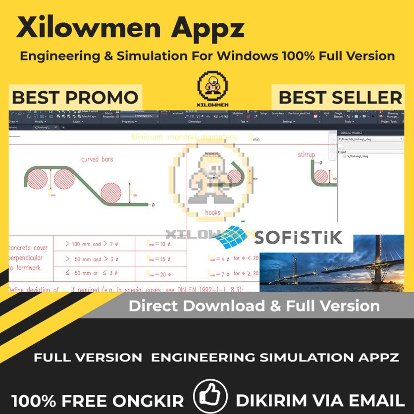 [Full Version] SOFiSTiK SOFiCAD 2022-2 for AutoCAD Pro Engineering Software Lifetime Win OS
