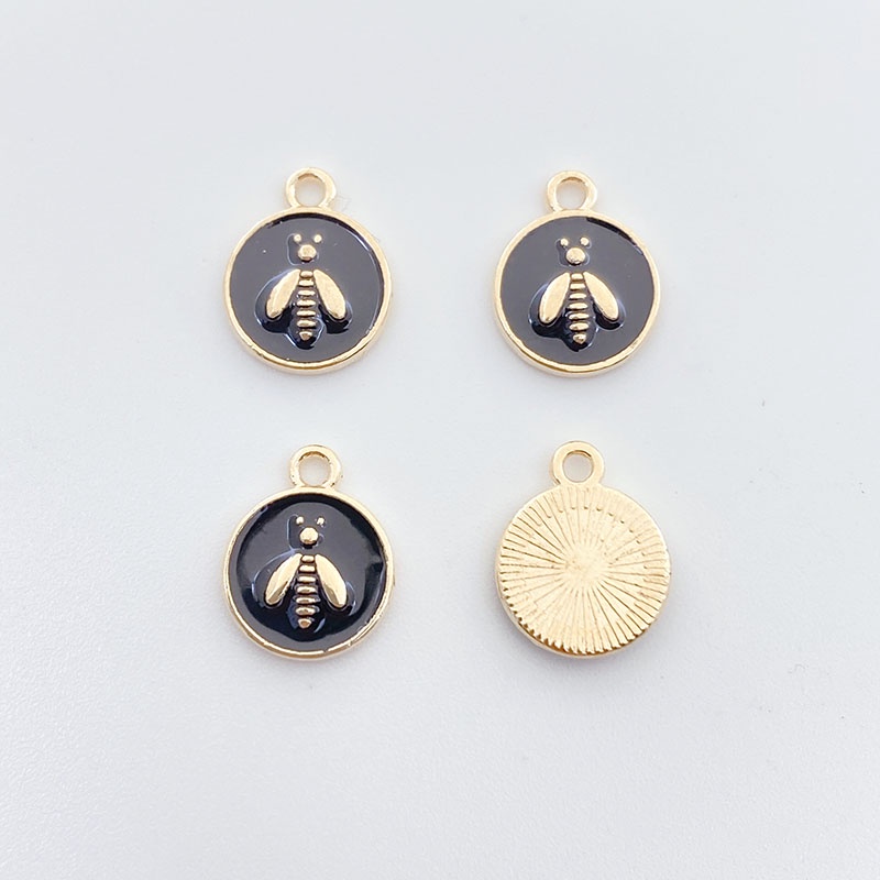 4pcs Tetesan Minyak Warna Alloy Serangga Hewan Liontin DIY Kalung Gelang