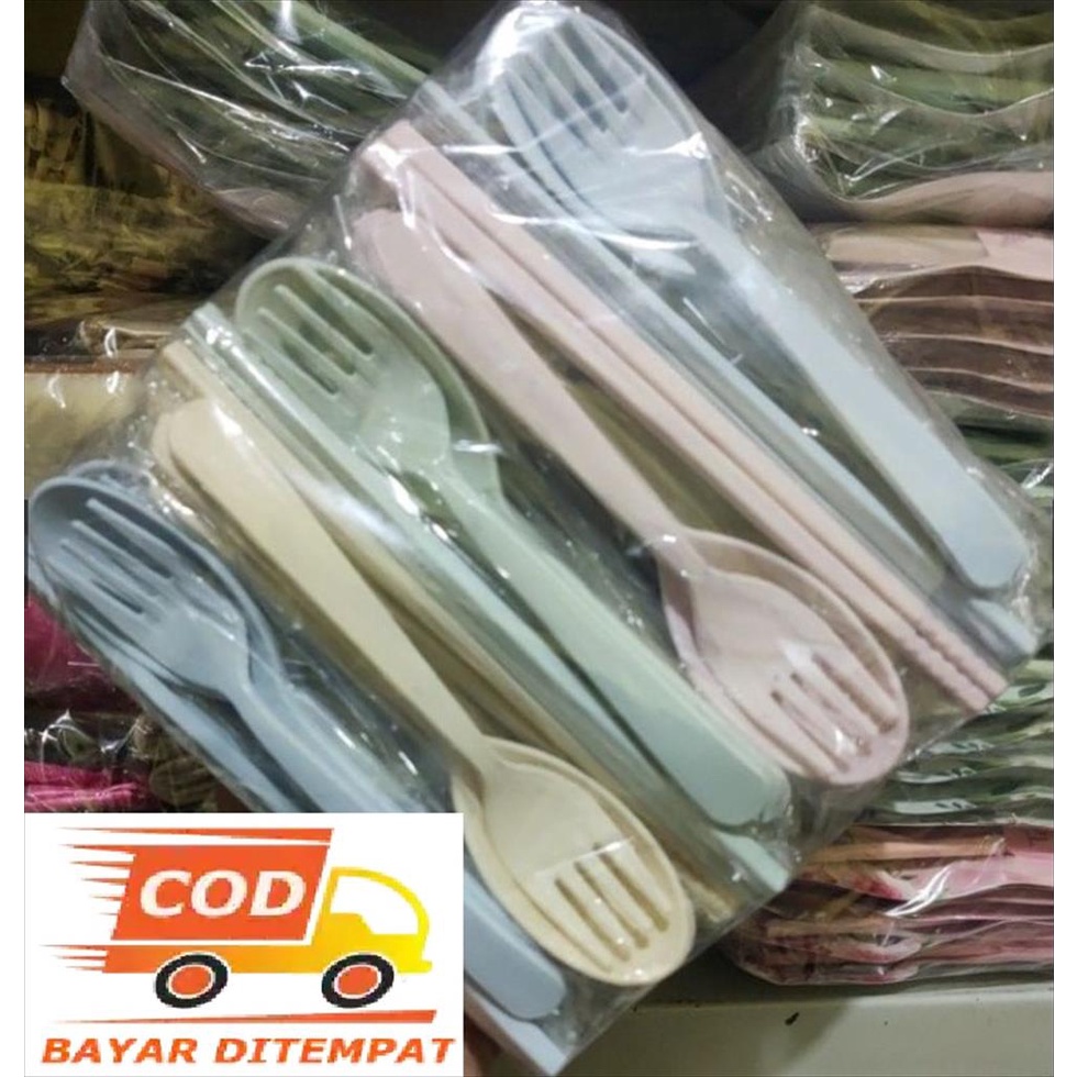 MJS 514. Sendok travel Lokal Warna Pastel Kemas Plastik Souvenir Pernikahan 1PC