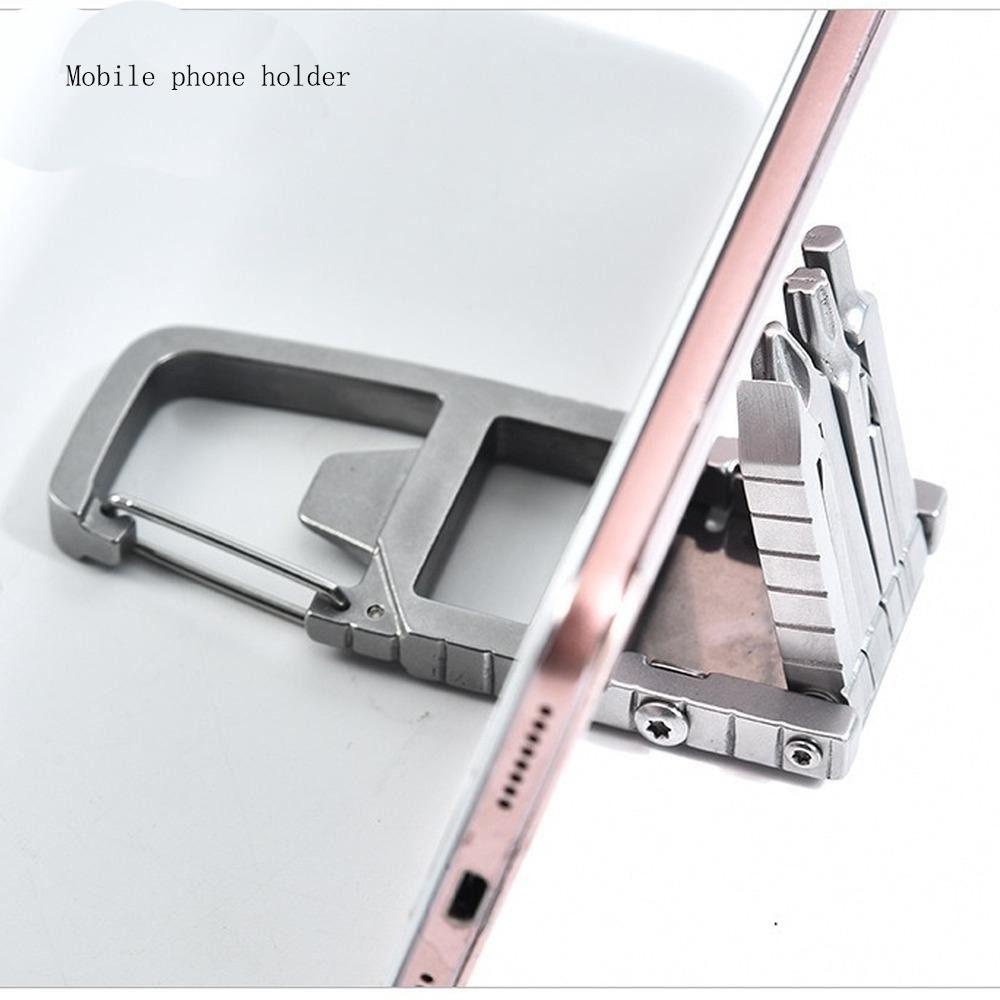 [Elegan] Multifungsi Gadget Unboxing Stainless Steel Hex Screwdriver Bintang Obeng Kartu Penghapusan Jarum Kombinasi Alat Phone Holder