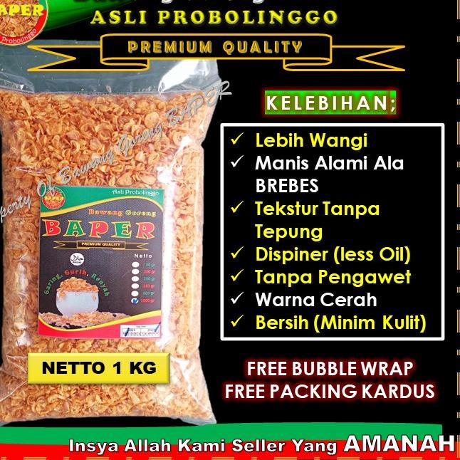 

✨ 7.7 Bawang Goreng Asli 1kg Tanpa Tepung Khas Probolinggo PREMIUM BAPER Renyah Lebih Wangi Rendah Minyak