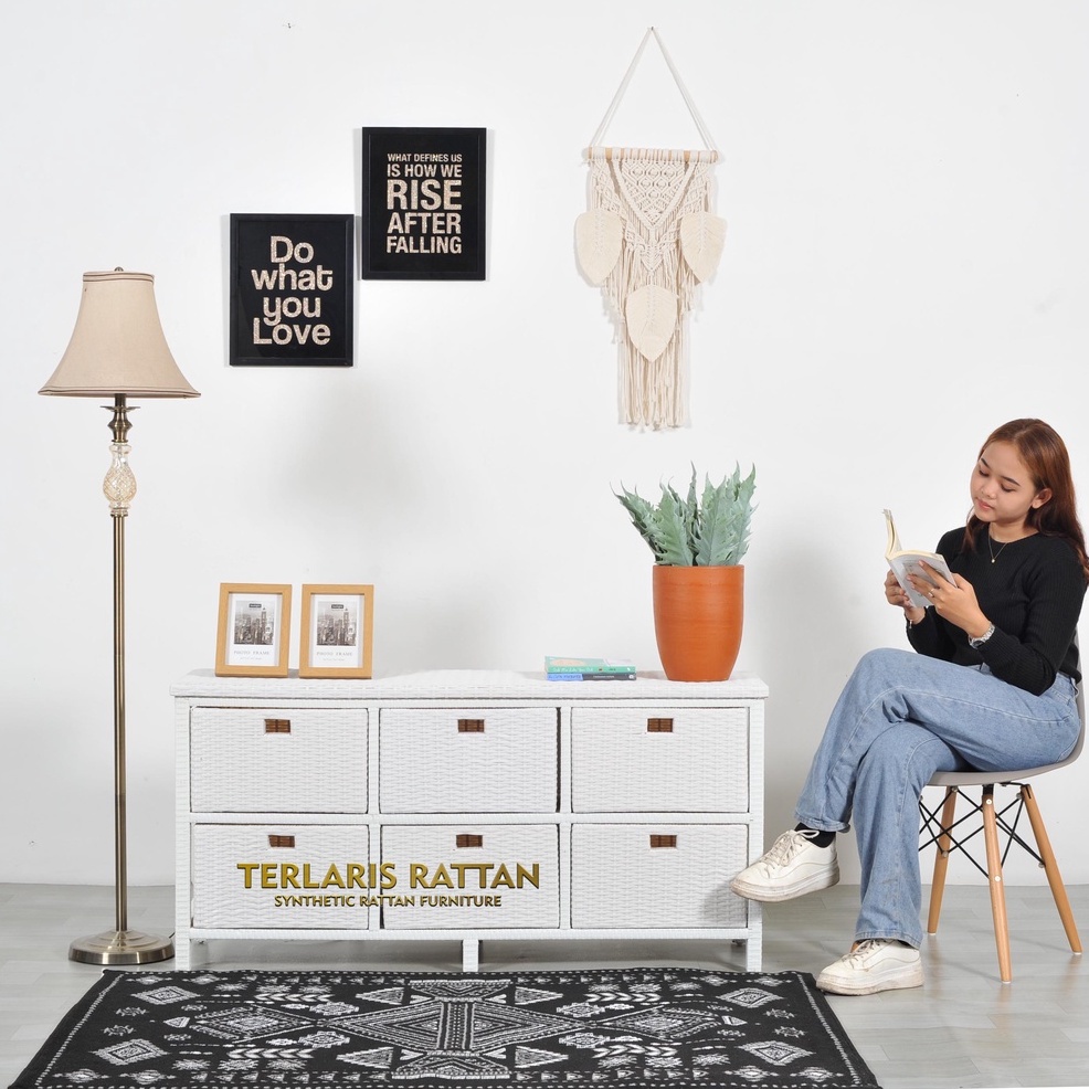 Ready  [COD] Lemari Rotan Sintetis 6 Laci ASLI