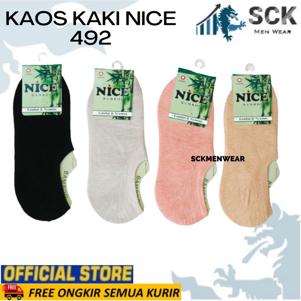 Kaos Kaki Wanita NICE 492 Polos Warna / Kaus Kaki Kebutuhan Wanita / Invisible Socks Wanita Bawah Mata Kaki Cewek - sckmenwear GROSIR