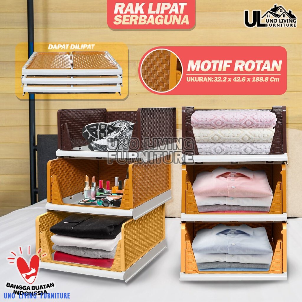 Tabitha Rak Lipat Serbaguna - Storage Box Lipat Folding Container Box RLST Tabitha Tempat Baju Tempat Barang Folding Box Serbaguna Multipurpose Folding Cabinet