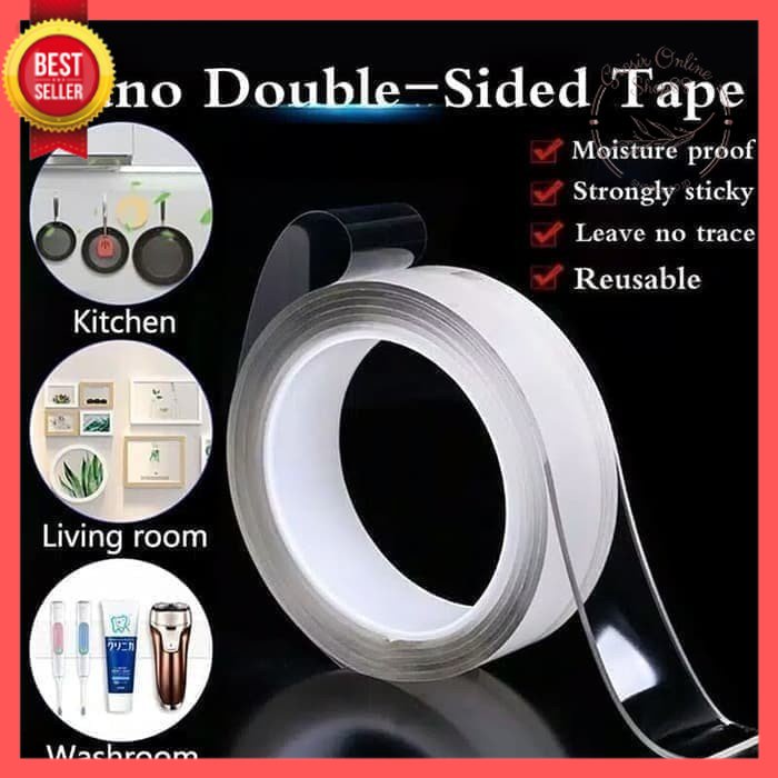 GOS -D410- Double Tape Isolasi Selotip 2 Sisi - Double Tape Bening Multifungsi