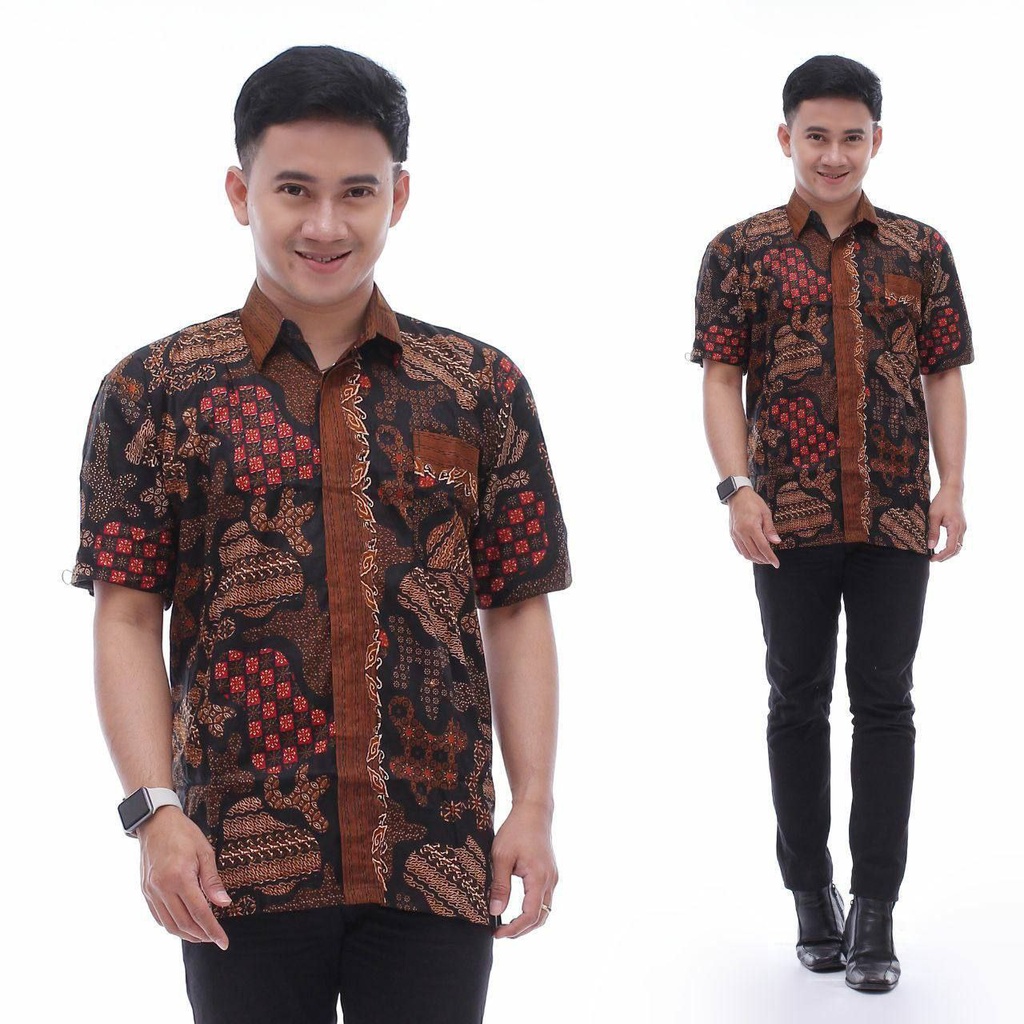 GROSIR BATIK HEM PRIA LENGAN PENDEK BERAGAM MOTIF &amp; WARNA