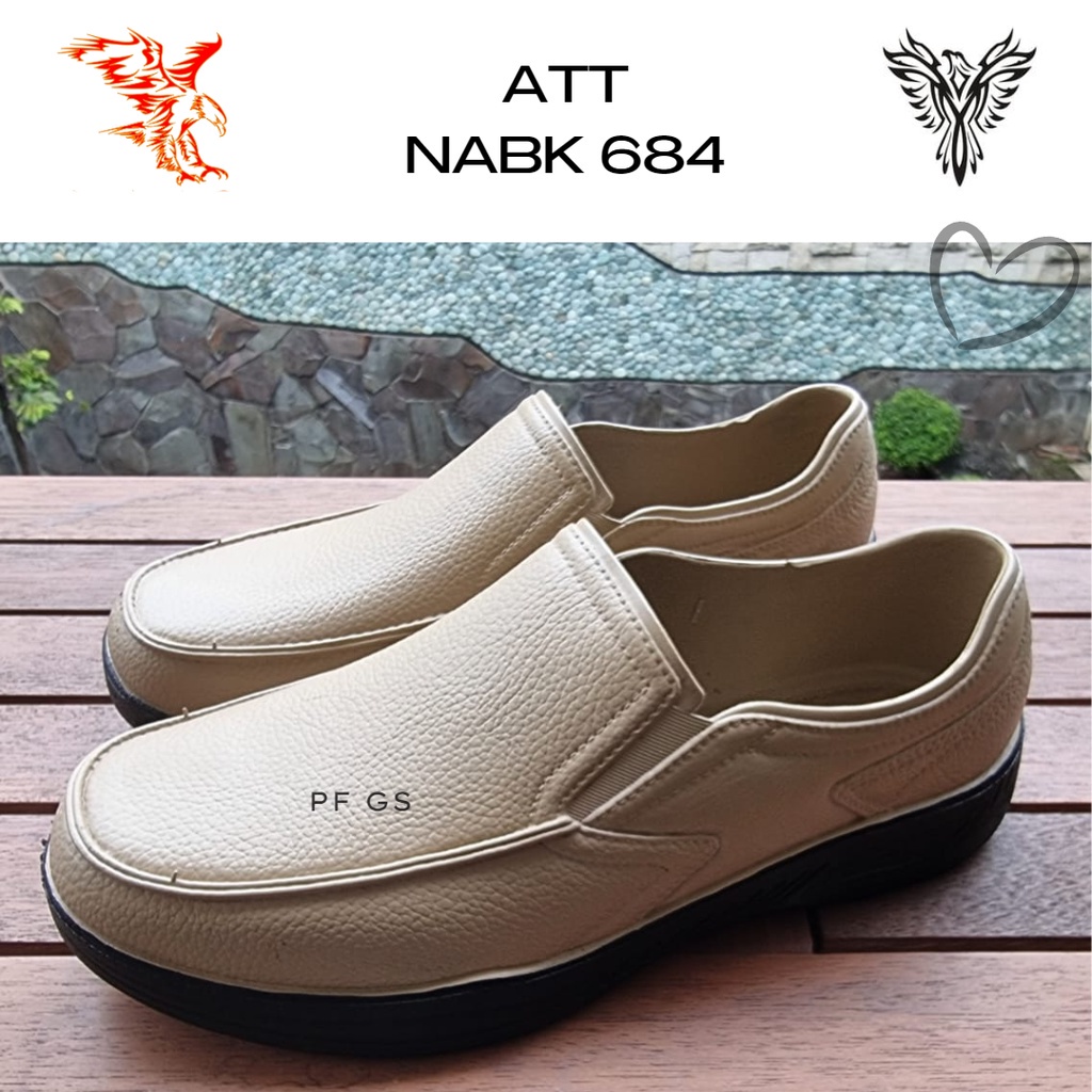 Sepatu Slip On Pria ATT AB 684 Karet Anti Air Formal  Casual 39-43