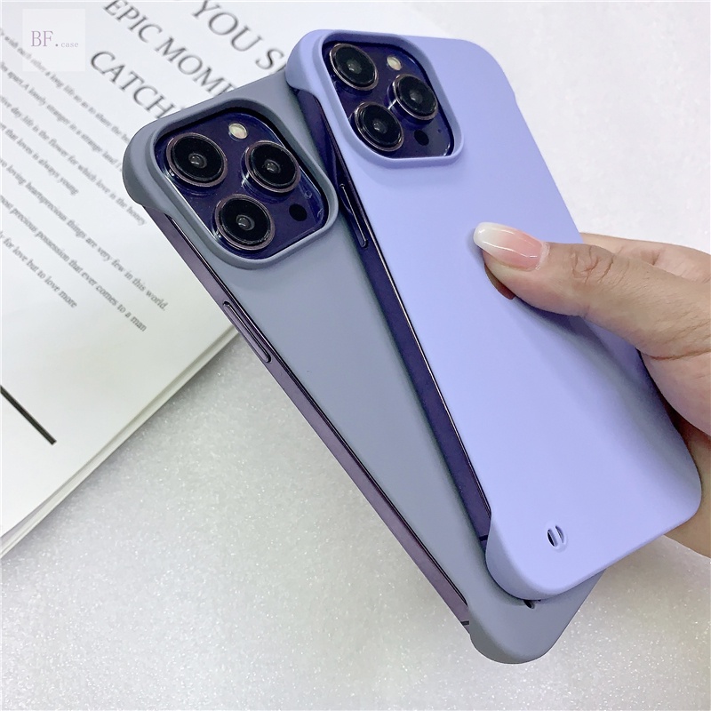 IPHONE Casing PC Tanpa Bingkai Ultra-Tipis Untuk Iphone11Xr X Xsmax14Plus 12mini 13mini Frosting Fingerprinting