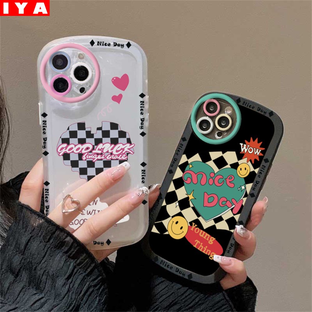 Soft Case Samsung A13 A02S A03 A03S A30S A11 A12 A51 A30 A50 A52 A20S A10S M11 M12 J7 Pro J7 Prime J4 Plus Kotak-Kotak Doodle love Putih Dan Hitam Sarung Telepon Silikon