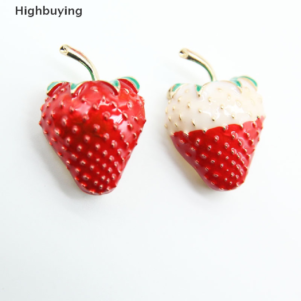 Hbid Fashion Enamel Merah Strawberry Wanita Pin Bros Kerah Lapel Lencana Perhiasan Hadiah Glory