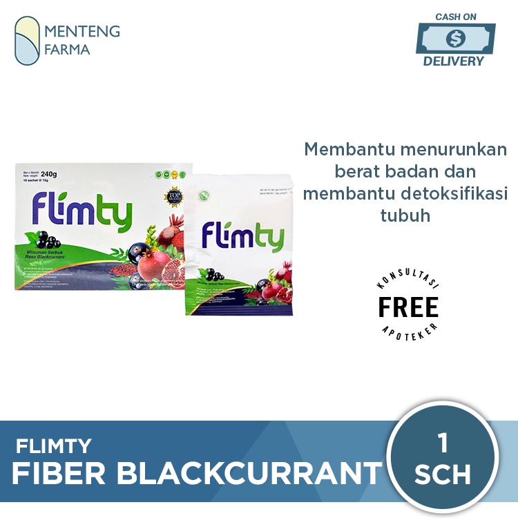 Flimty Fiber Blackcurrant Sachet 15 Gr - Pelangsing Diet Detox