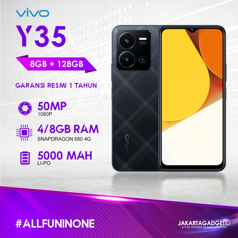 Vivo Y35 8GB+128GB Garansi Resmi Vivo 1 Tahun