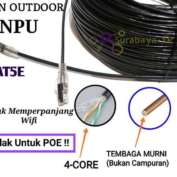 ♔ Kabel LAN 50 Meter STP UTP Outdoor CAT5E Tembaga Murni Merk ANPU ◘