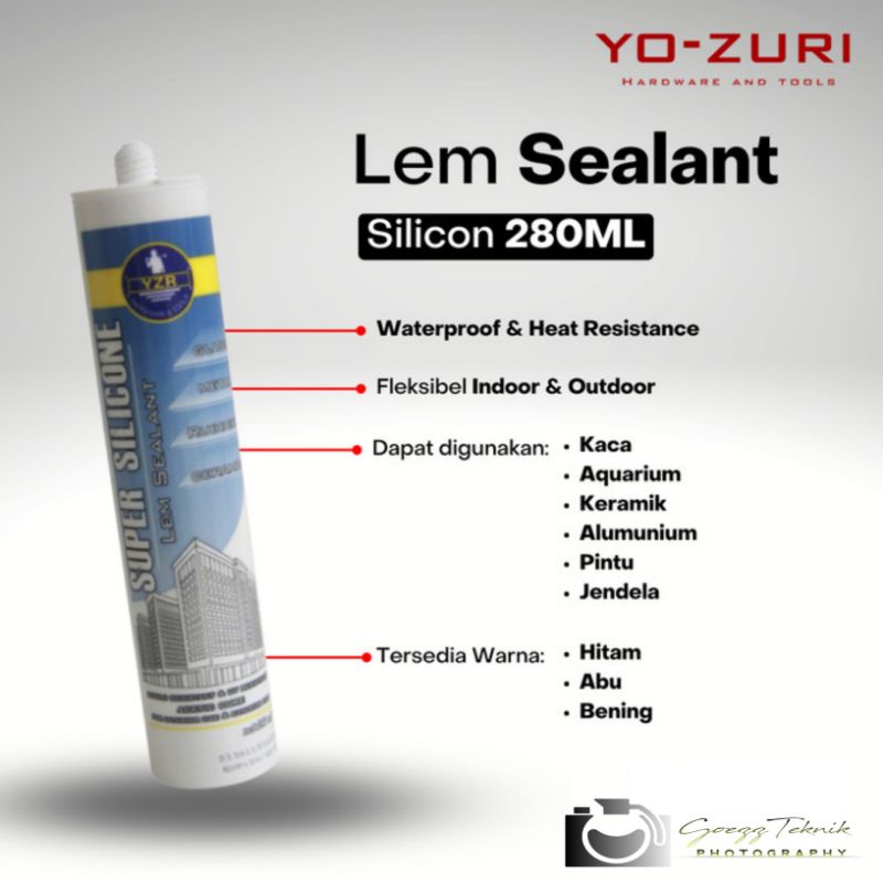 

Lem Silicon/Lem sealant Hitam 280ml/YZR