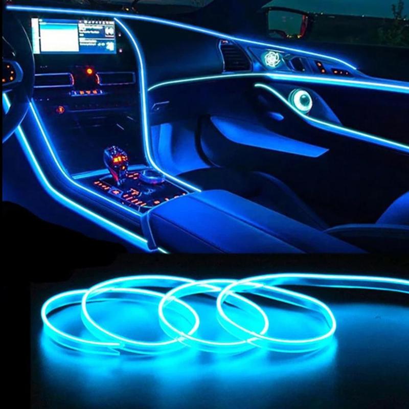 5m Mobil Suasana Interior Lampu 12V Mobil Fleksibel Cahaya Dingin Strip Lampu Dashboard Interior Mobil Led Strip Lampu H